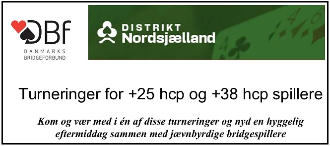 Turneringer for +25 hcp og +38 hcp spillere